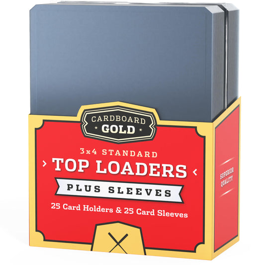 Cardboard Gold 3X4 Toploaders 35pt Point Standard Sized Cards 1 25 Count Sleeves Included.